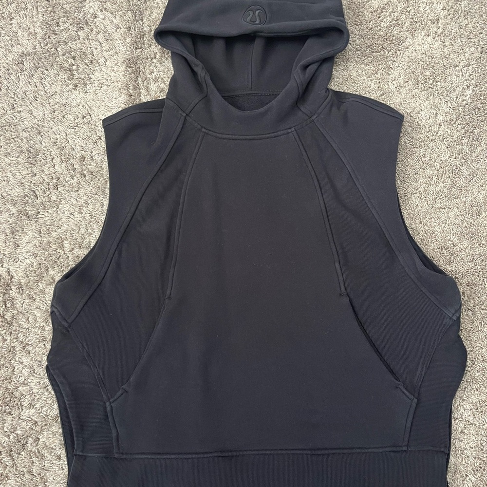 Lululemon Athletica Black Sleeveless Scuba Hoodie Women Size M